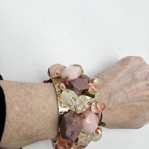 Vintage designer cuff   bracelet with stones - Picture 5 of 5
